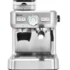 Espresso Maschine Automatische Kaffeemaschine Siebträgermaschine Siebträger 2L Wassertank Silber