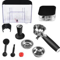 Espresso Maschine Automatische Kaffeemaschine Siebträgermaschine Siebträger 2L Wassertank Silber