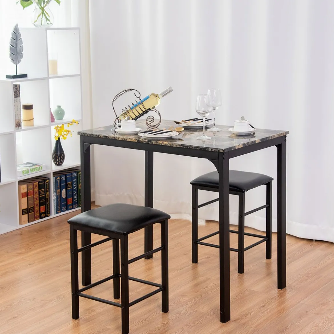 Essgruppe 3 tlg. Esstisch Set Küche Tischgruppe MDF