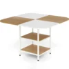 Esstisch Küchentisch mit 2 Ablagen quadratischer Esszimmertisch für 4 Personen für Esszimmer 120 x 120 x 77 cm