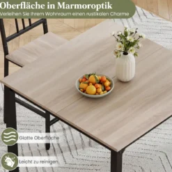 Esstisch mit 4 Barhockern Küchentisch in Thekenhöhe für 4 Personen Bartisch Set für Küche Grau