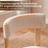 Esszimmerstühle 2er Set Gepolsterter Küchenstuhl aus Teddyfleece Polsterstuhl Beige