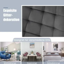 Esszimmerstühle 2er Set Küchenstühle mit gepolsterten Rückenlehnen & Sitzen Grau