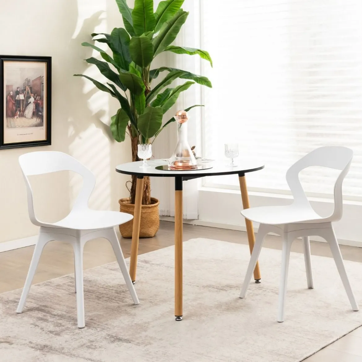 Esszimmerstuhl-Set mit 4 Stühlen Moderne Stühle Küchenstuhl-Set 48 x 54 x 81 cm Weiß