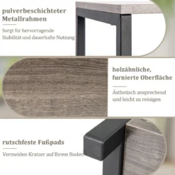 3 Etagen Metall-Pflanzenständer mit Kippsicherung Holz Blumenständer 30,5 x 30,5 x 91,5 cm