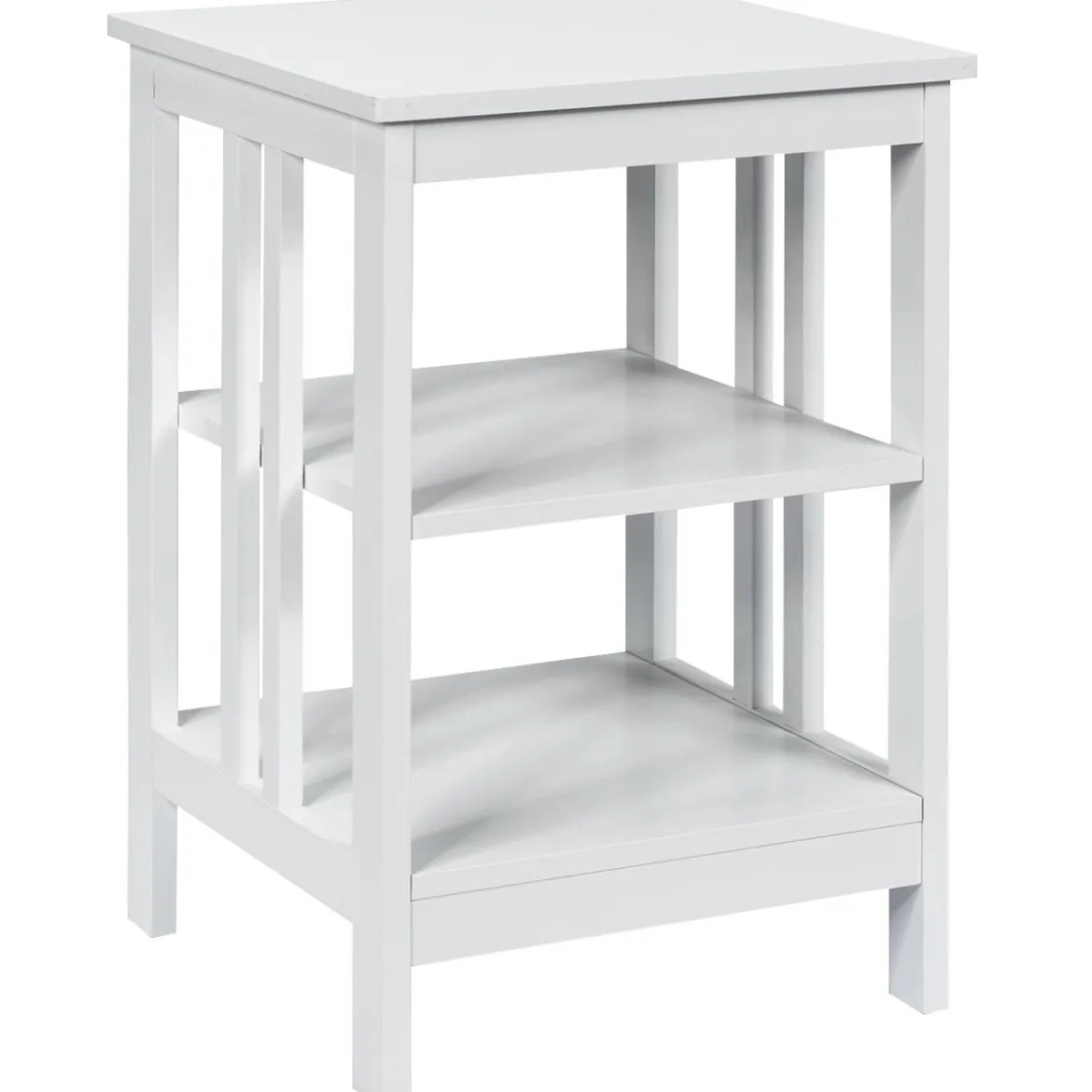 3-Etagiger Nachttisch Sofatisch Couchtisch für Schlafzimmer 40 x 40 x 61 cm Weiß