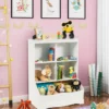 3-etagiger Spielzeugschrank Schrank mit vier offenen Fächern und einem Kasten 67 x 40 x 88 cm Weiß