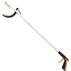 Extra lange 88 cm Greifzange Gartengreifer & Müllsammler-Stab Leichte Aluminium-Klaue Silber