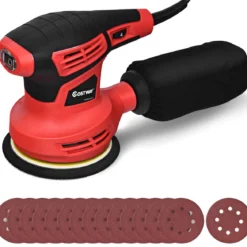 Exzenterschleifer Schleifmaschine mit 15 Schleifpapier 6 Geschwindigkeiten 280W 125mm Durchmesser