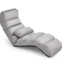5-fach Einstellbare Relaxliege mit Rückenlehne Klappbare Relaxsessel 175 x 55 x 20 cm Grau