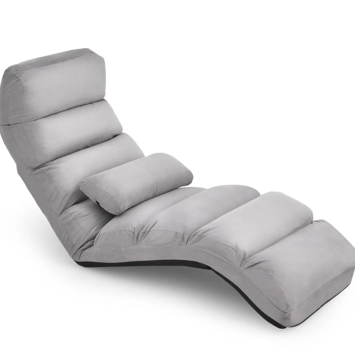 5-fach Einstellbare Relaxliege mit Rückenlehne Klappbare Relaxsessel 175 x 55 x 20 cm Grau