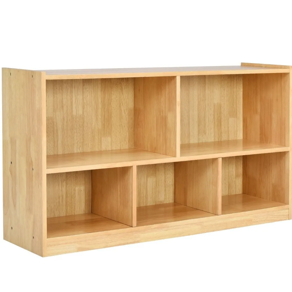 5-fach unterteilter Bücher- & Spielzeugschrank aus Holz Natur 111,5 x 39,5 x 61 cm