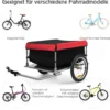 Fahrradanhänger Gepäckanhänger klappbar Lastenanhänger 40 cm Räder bis 40 kg Tragkraft