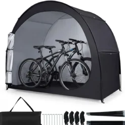 Fahrradgarage für 2 Fahrräder mit Rolltür & Tragetasche Wetterfestes & Wasserdichtes Fahrradzelt