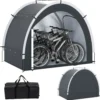 Fahrradgarage Outdoor Fahrradabdeckung mit wasserbeständigem silberbeschichtetem Gewebe Reißverschlusstür Schwarz