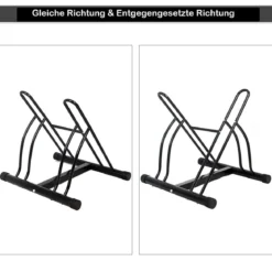Fahrradständer Bodenparker für 2 Fahrräder Schwarz 60 x 53 x 56 cm