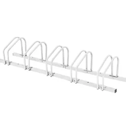 Fahrradständer Standparker Bodenständer Aufstellständer mit 5 Fahrrad Stellplätze Schwarz/Silbern