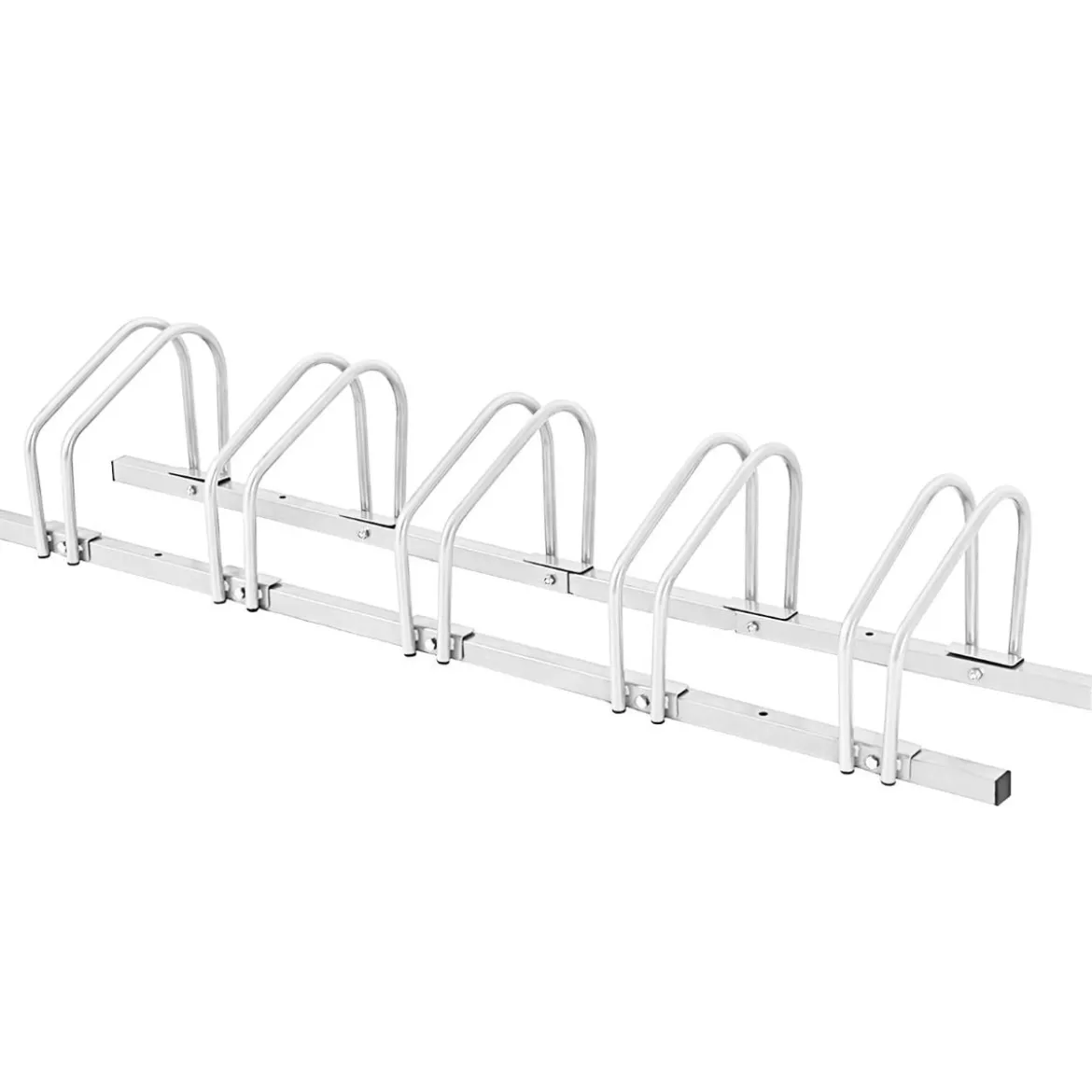 Fahrradständer Standparker Bodenständer Aufstellständer mit 5 Fahrrad Stellplätze Schwarz/Silbern