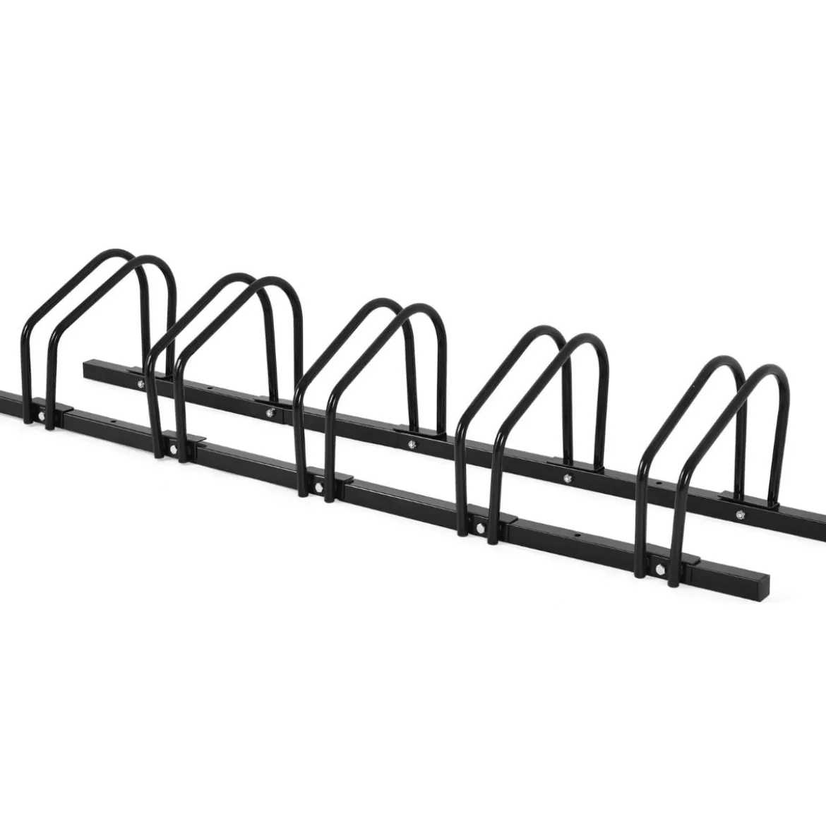 Fahrradständer Standparker Bodenständer Aufstellständer mit 5 Fahrrad Stellplätze Schwarz/Silbern
