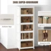 Faltbare Aufbewahrungsbox mit Deckel 316 L Boxen Aufbewahrung 5er Set Kunststoffbox stapelbar 169 x 59,9 x 37,5 cm Weiß
