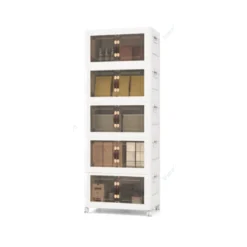 Faltbare Aufbewahrungsbox mit Deckel 316 L Boxen Aufbewahrung 5er Set Kunststoffbox stapelbar 169 x 59,9 x 37,5 cm Weiß