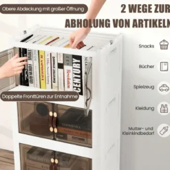Faltbare Aufbewahrungsbox mit Deckel 316 L Boxen Aufbewahrung 5er Set Kunststoffbox stapelbar 169 x 59,9 x 37,5 cm Weiß