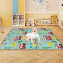 Faltbare Baby Krabblematte aus XPE Material Doppelseitige Spielmatte Babymatte Spielteppich