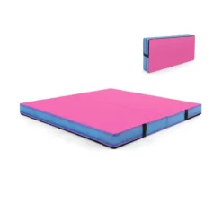 Faltbare Gymnastikmatte 122 x 122 x 10 cm dicke zweifach faltbare Gymnastik-Tumbling-Matte Rosa