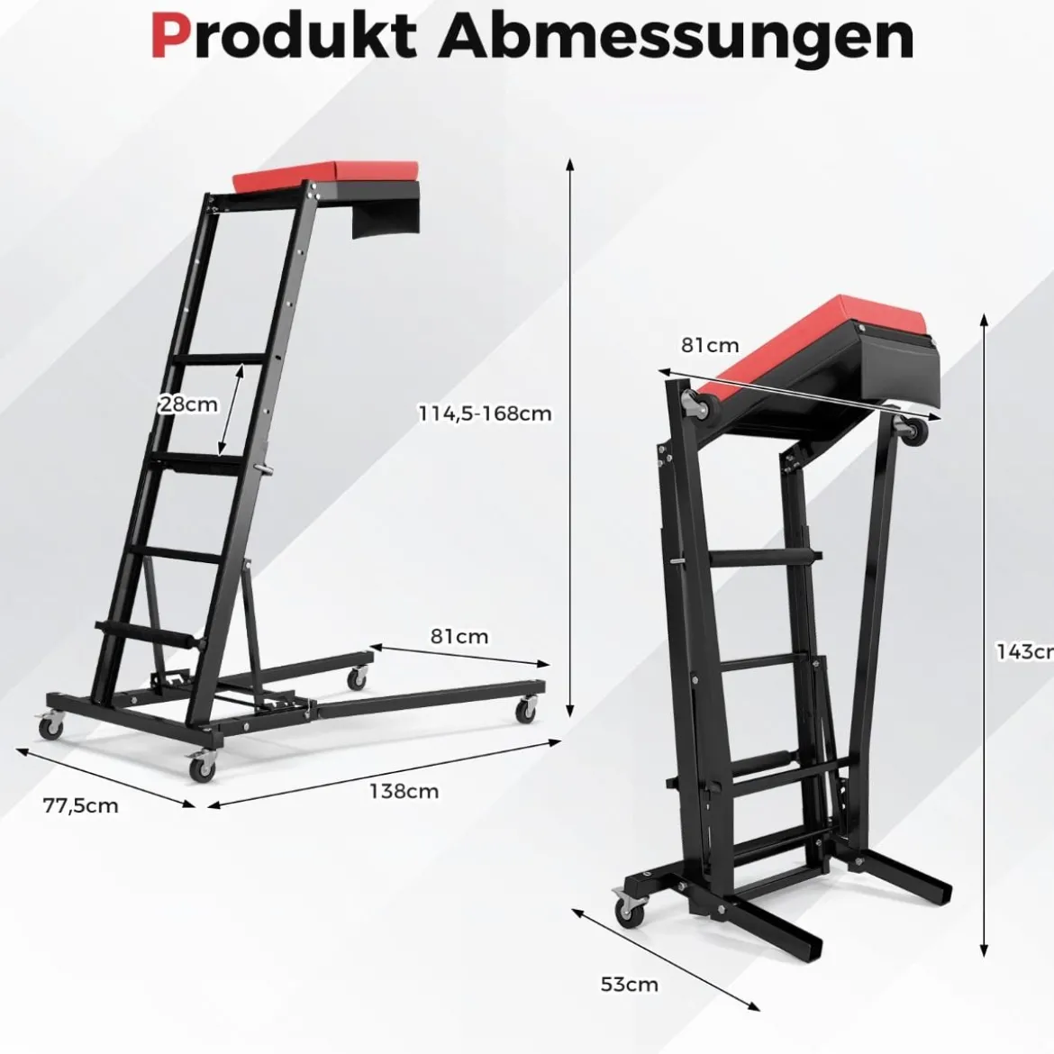 Faltbare Hebebühne mit 114,5-168 cm Einstellbarer Höhe & 3-Gang-Winkel Automobilmotor Hebebühne