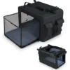 Faltbare Hundebox mit 2 Öffnungen & Fenster & Netzkorb Hund Transportbox Hundetasche
