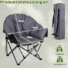 Faltbarer Campingstuhl 227KG Belastbar Gepolsterter Klappstuhl Übergroßer Angelstuhl Grau