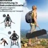 Faltbarer Campingstuhl mit Verstellbarer Rückenlehne & Getränkehalter Klappstuhl Faltstuhl Schwarz
