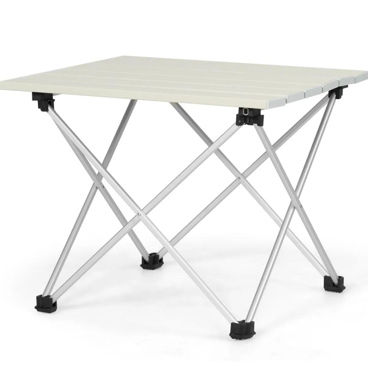 Faltbarer Camping-Tisch Alu Leichterund zusammenklappbarer Aluminium-Tisch Picknick-Tisch 40 x 35 x 32cm weiß