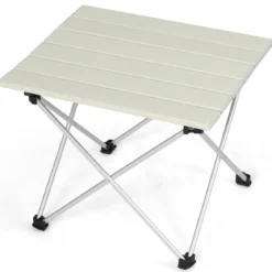 Faltbarer Camping-Tisch Alu Leichterund zusammenklappbarer Aluminium-Tisch Picknick-Tisch 40 x 35 x 32cm weiß