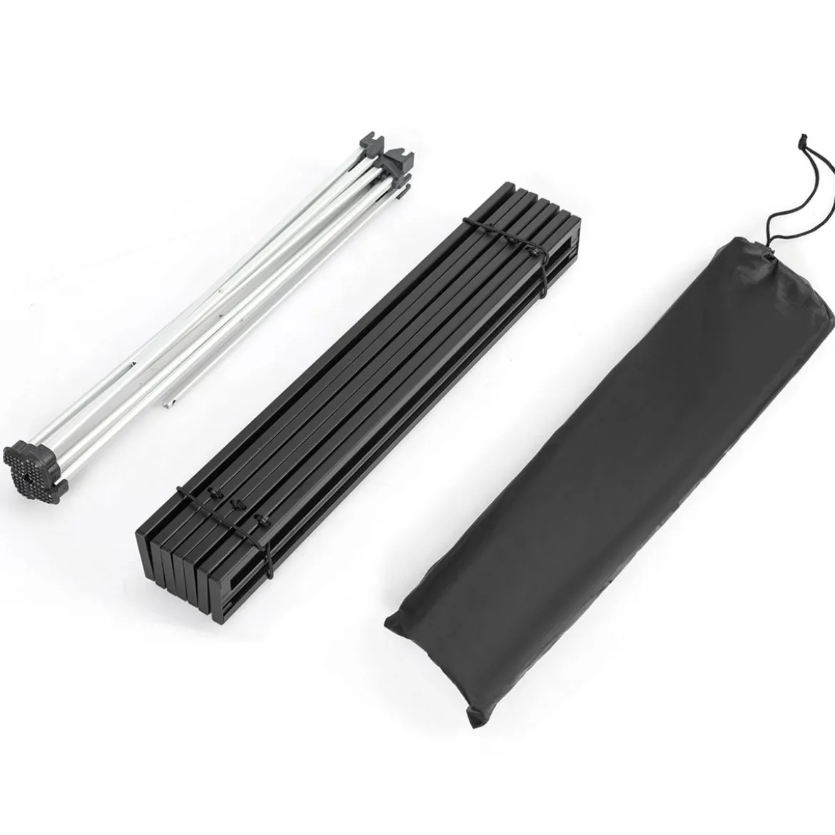 Faltbarer Camping-Tisch aus AluminiumLeichter und zusammenklappbarer Aluminium-Tisch 56 x 41 x 41 cm Schwarz