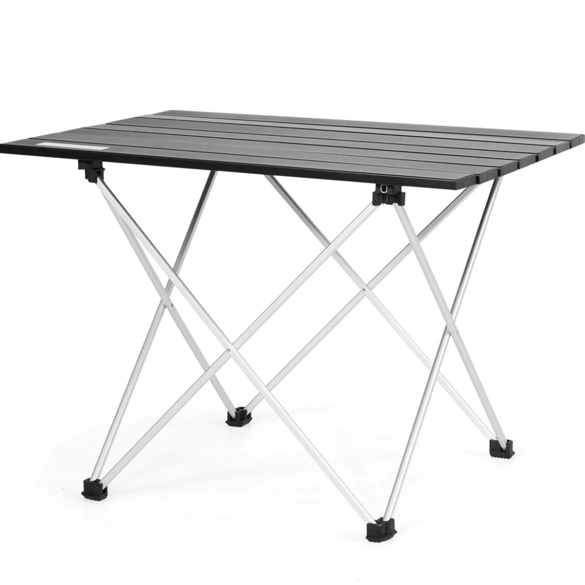 Faltbarer Camping-Tisch aus AluminiumLeichter und zusammenklappbarer Aluminium-Tisch 56 x 41 x 41 cm Schwarz