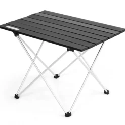 Faltbarer Camping-Tisch aus AluminiumLeichter und zusammenklappbarer Aluminium-Tisch 56 x 41 x 41 cm Schwarz