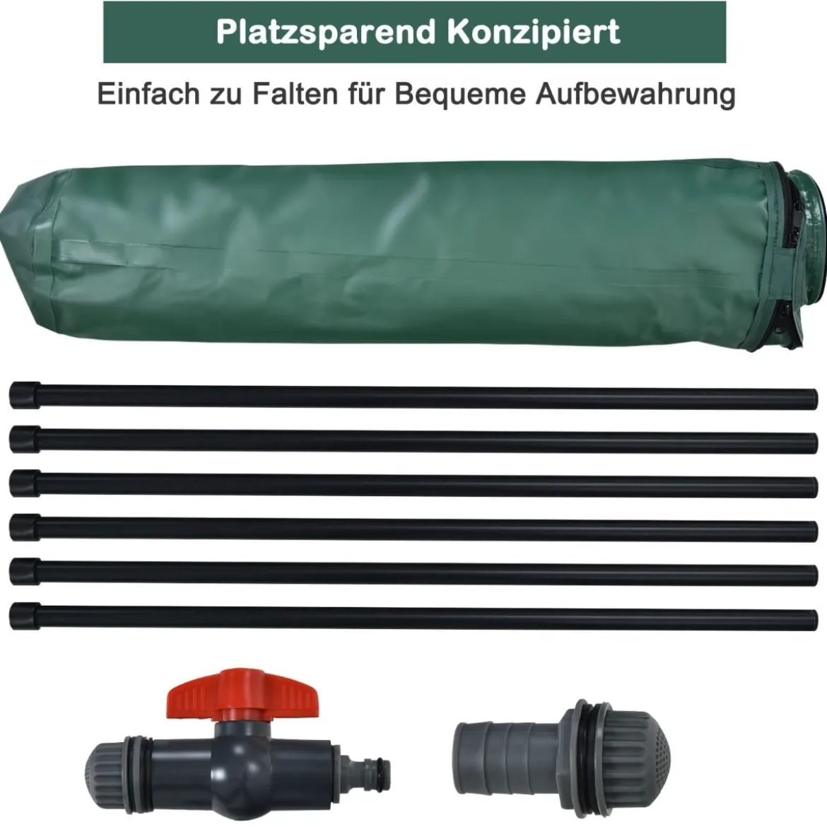 faltbare Regentonne Wasserspeicher 60cm x 60cm x 80cm Dunkelgrün