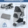 Faltbarer Haustierwagen leichter Katzen-Spazierwagen mit verstellbarem Sonnendach Grau