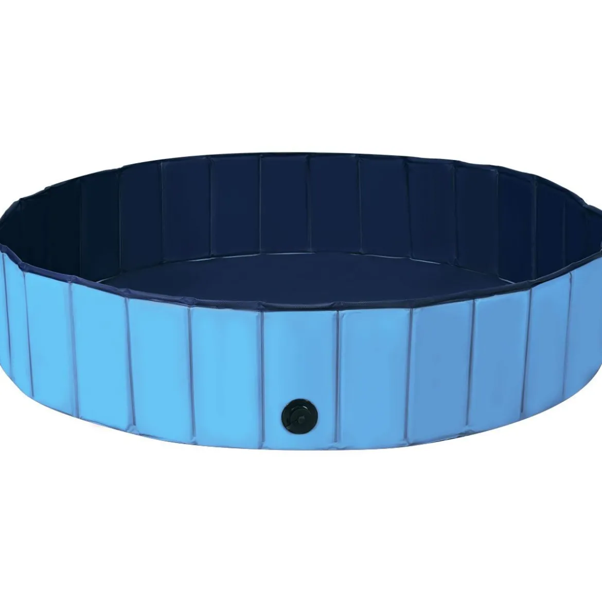 Faltbarer Hunde Swimmingpool Drinnen Draußen Auslaufsicherer Haustier Pool mit Drehbarem Ablassventil 140*30cm Blau