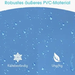 Faltbarer Hunde Swimmingpool Drinnen Draußen Auslaufsicherer Haustier Pool mit Drehbarem Ablassventil 140*30cm Blau