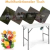 Faltbarer Jagd-Reinigungs-Schneidetisch mit Schnellanschluss-Stahlhahn 114,5 x 59 x 94 cm