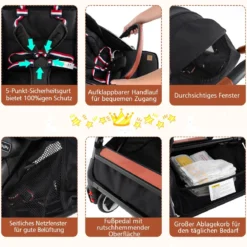 Faltbarer Kinderwagen mit Verstellbare Rückenlehne & Fußstütze & Verdeck