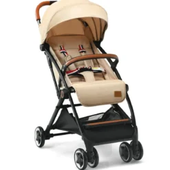 Faltbarer Kinderwagen mit Verstellbare Rückenlehne & Fußstütze & Verdeck