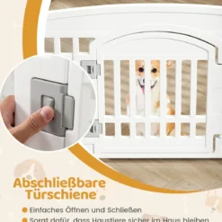 Faltbarer Welpenlaufstall mit 6 Paneelen & Abschließbarer Tür Welpenauslauf Hundelaufstall