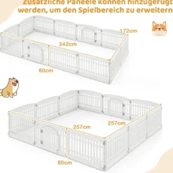 Faltbarer Welpenlaufstall mit 6 Paneelen & Abschließbarer Tür Welpenauslauf Hundelaufstall