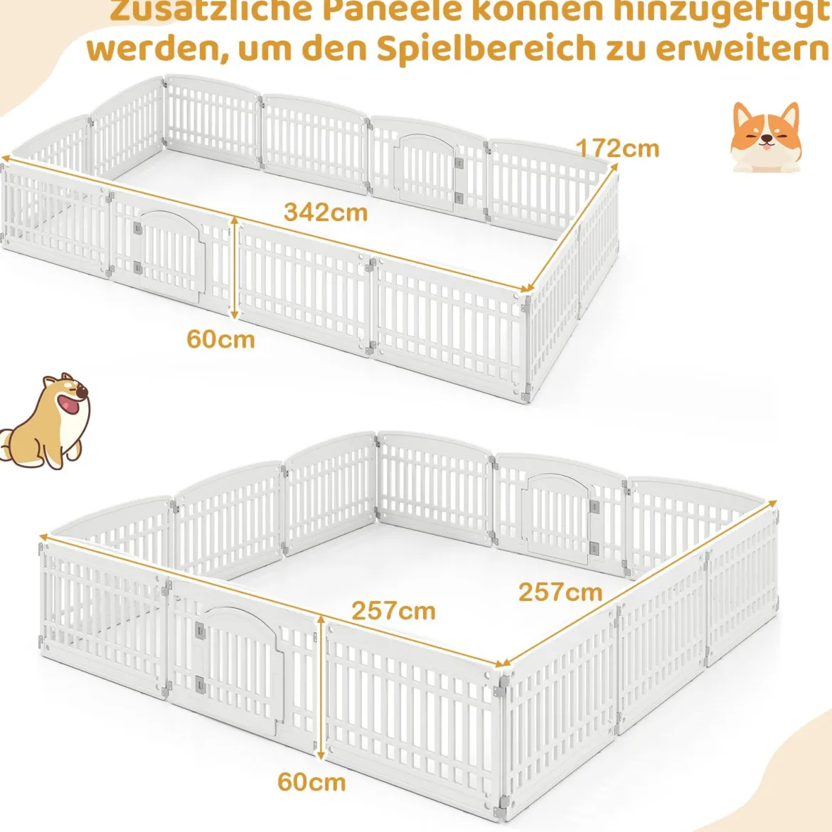 Faltbarer Welpenlaufstall mit 6 Paneelen & Abschließbarer Tür Welpenauslauf Hundelaufstall