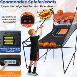 Faltbares Arcade Basketball Spiel Kinder Basketballkorb mit 8 spannenden Spielmodi elektronische Punktezählsystem