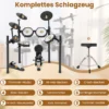 Faltbares E-Drum Set mit Mesh Pads & 225 Sounds & 30 Demos & Metronom E-Schlagzeug Komplettset