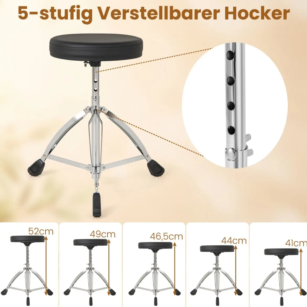 Faltbares E-Drum Set mit Mesh Pads & 225 Sounds & 30 Demos & Metronom E-Schlagzeug Komplettset